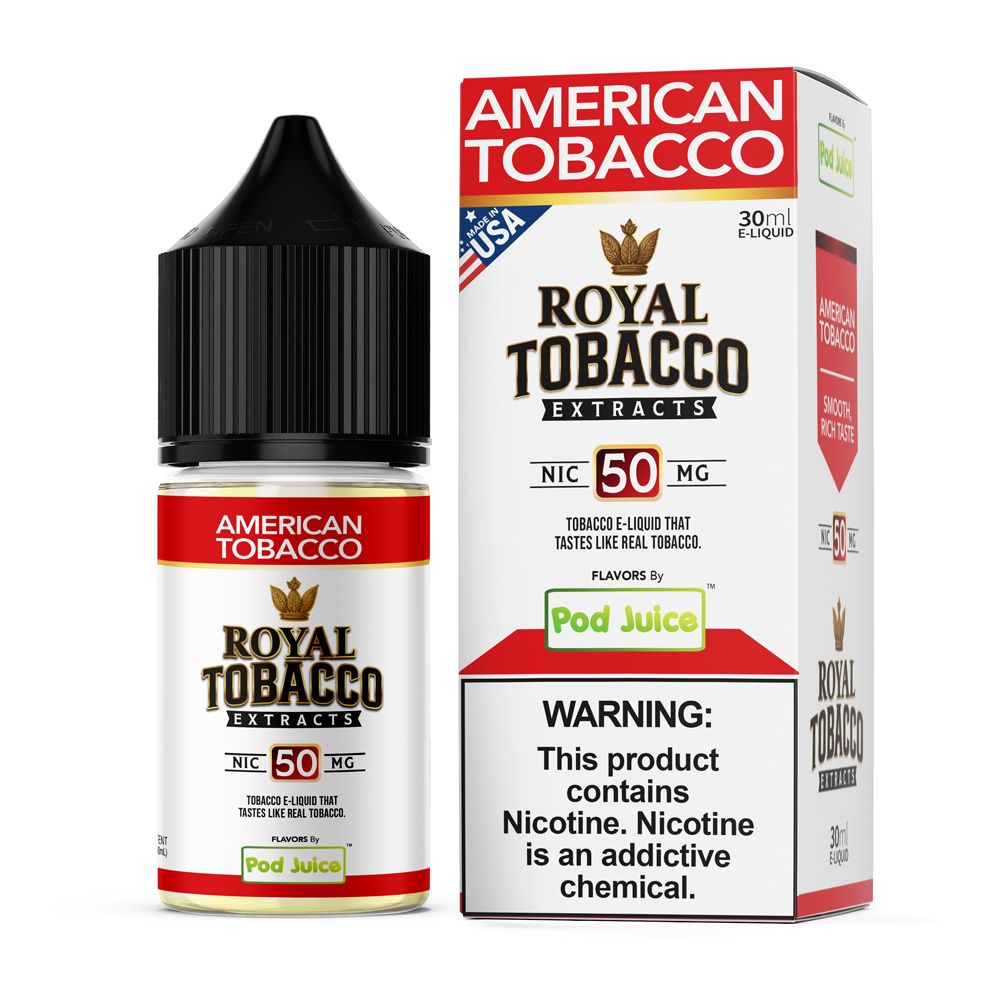 Pod Juice x Royal Tobacco Extracts - American Tobacco - 30mL Salts thumbnail